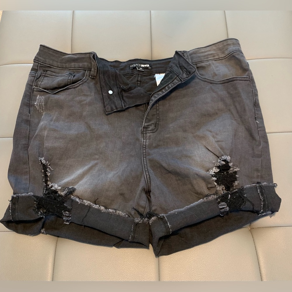 Black High Waist Jean Shorts by Fashion Nova